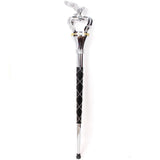 Premium Crown Mace Large 60" In 3 Shafts - Chrome Plated Metal Parts Including Chain - Lion Top in Std Size Quick Screw Assembled - biznimart