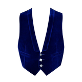 Blue Velvet Prince Charlie Jacket With Waistcoat - biznimart