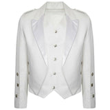 White Pipe Band Highland Formal Prince Charlie Kilt Jacket And Waistcoat