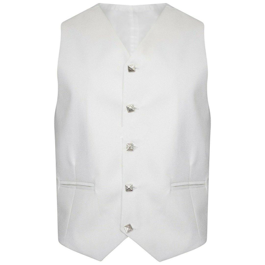 White Pipe Band Highland Formal Prince Charlie Kilt Jacket And Waistcoat - biznimart