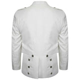 White Pipe Band Highland Formal Prince Charlie Kilt Jacket And Waistcoat - biznimart