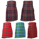 Scottish Tartan Kilts 8 Yards With Box Pleats Medium Weight 13oz Leather Straps