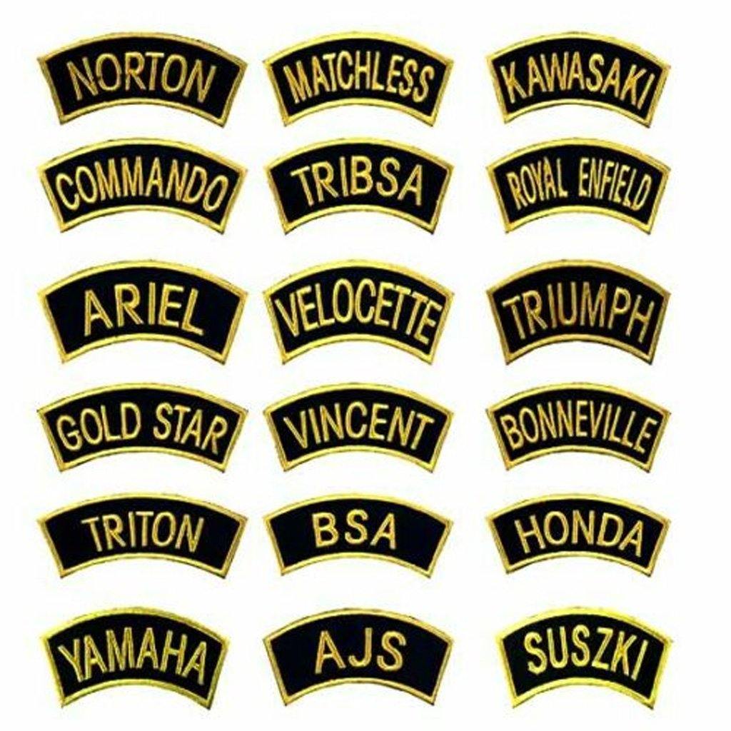 50-PCS Golden Traditional Motorcycle Shoulder Title Patches Badges Sew on Iron on patch - biznimart