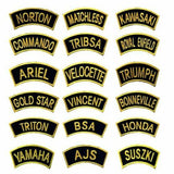 50-PCS Golden Traditional Motorcycle Shoulder Title Patches Badges Sew on Iron on patch - biznimart