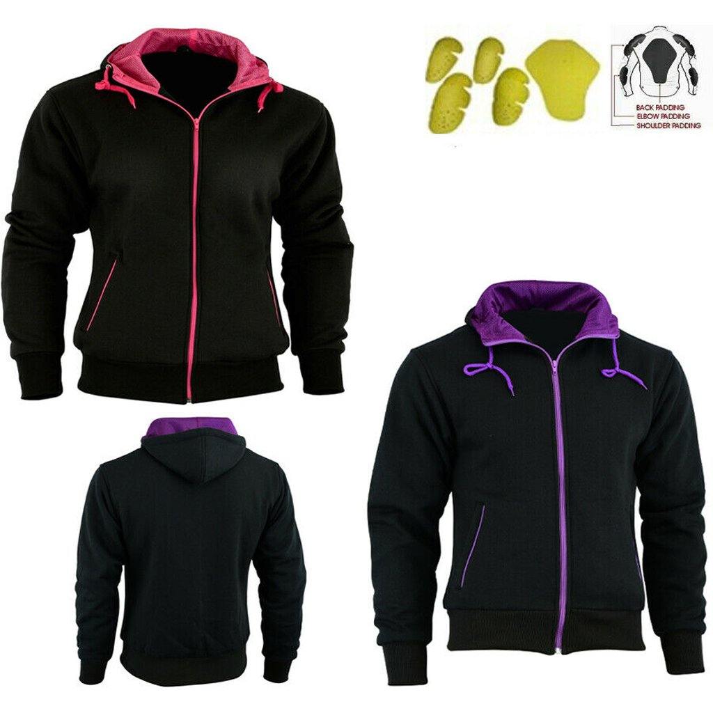 Ladies Fleece Hoodie Removable CE Armour Motorbike Jacket - biznimart