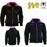 Ladies Fleece Hoodie Removable CE Armour Motorbike Jacket