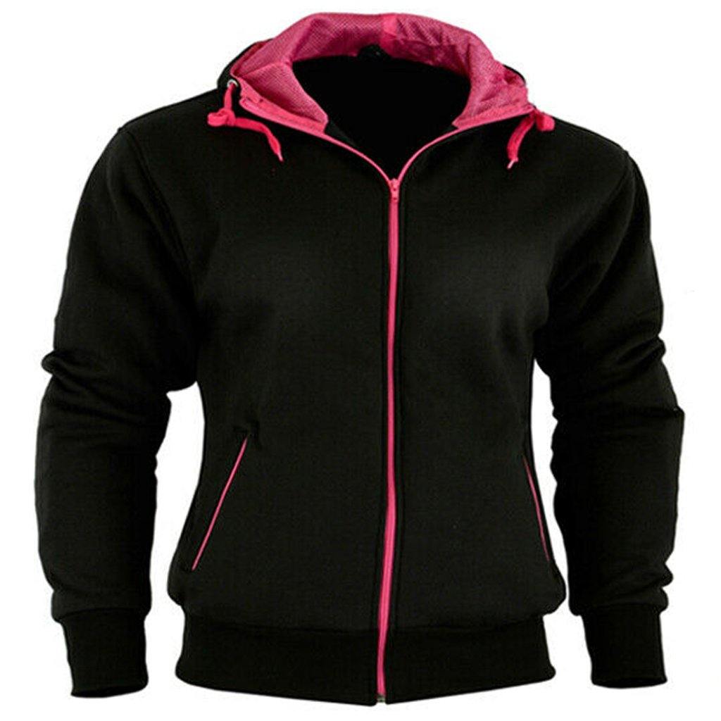Ladies Fleece Hoodie Removable CE Armour Motorbike Jacket - biznimart