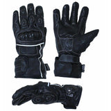 Leather Motorbike Motorcycle Thermal Waterproof Gloves Carbon Knuckle Protection