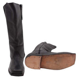 Men's Black Leather Cavalry Boot's - biznimart