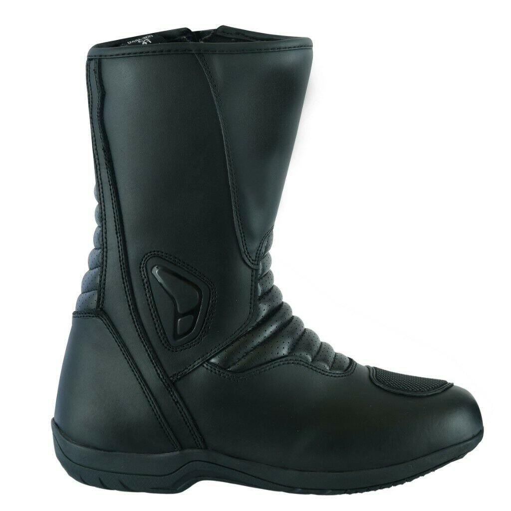 Motorbike Woltex Touring Leather Shoes Boots Touring Shoes Black - biznimart