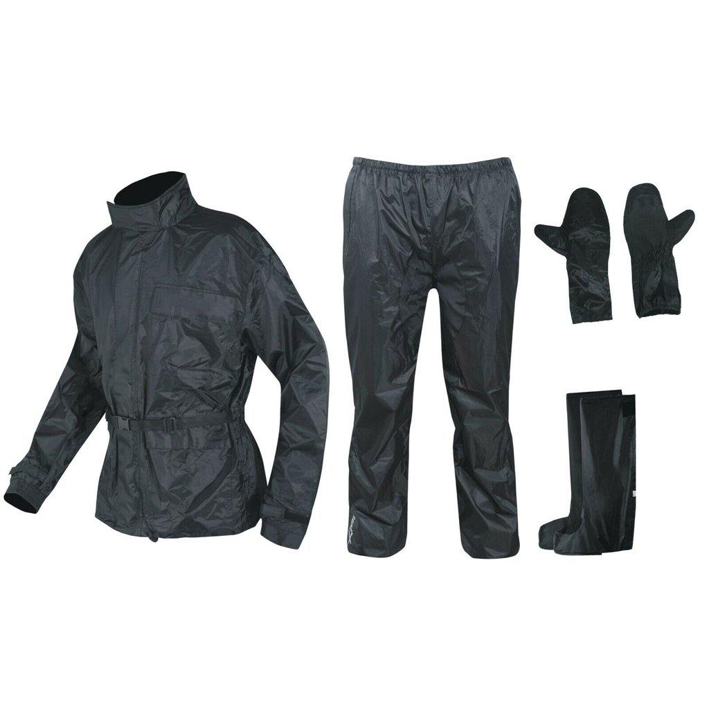 Waterproof Motorcycle Motorbike 4 pc Rain Suit Jacket Trousers Gloves Boots - biznimart