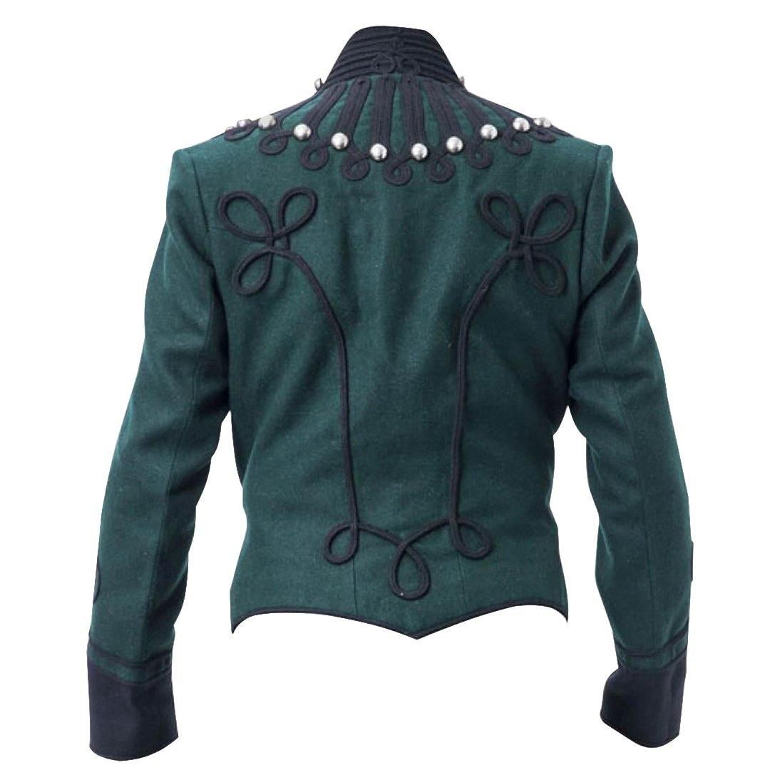 Napoleonic Uniforms Napoleonic British 95th Rifles Jacket Tunic Steampunk Military Uniform Leather Hussar Jacket Navy Blue Army Jacket - biznimart