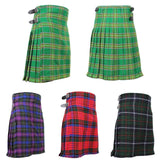 Scottish Tartan Kilts 8 Yards With Box Pleats Medium Weight 13oz Leather Straps