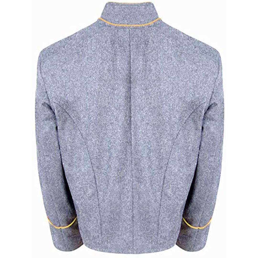 Cavalry CW CS Yellow Piping Trim Grey Wool Shell Jacket Yellow Trim - biznimart