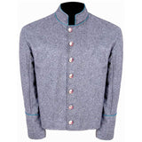 Infantry Sky Blue Piping Grey Pure Wool Shell Jacket - biznimart