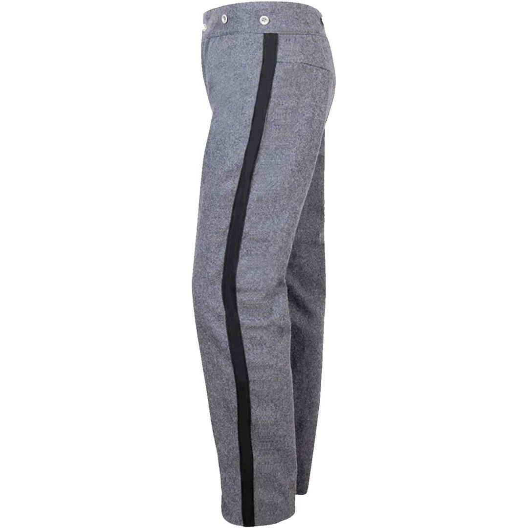 US CW 2 Inches Trim Grey Trouser Artillery/Infantry/Cavalry/Black/Rank Stripe - biznimart
