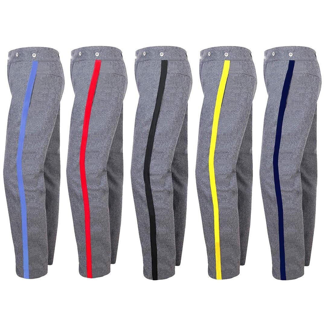US CW 2 Inches Trim Grey Trouser Artillery/Infantry/Cavalry/Black/Rank Stripe - biznimart