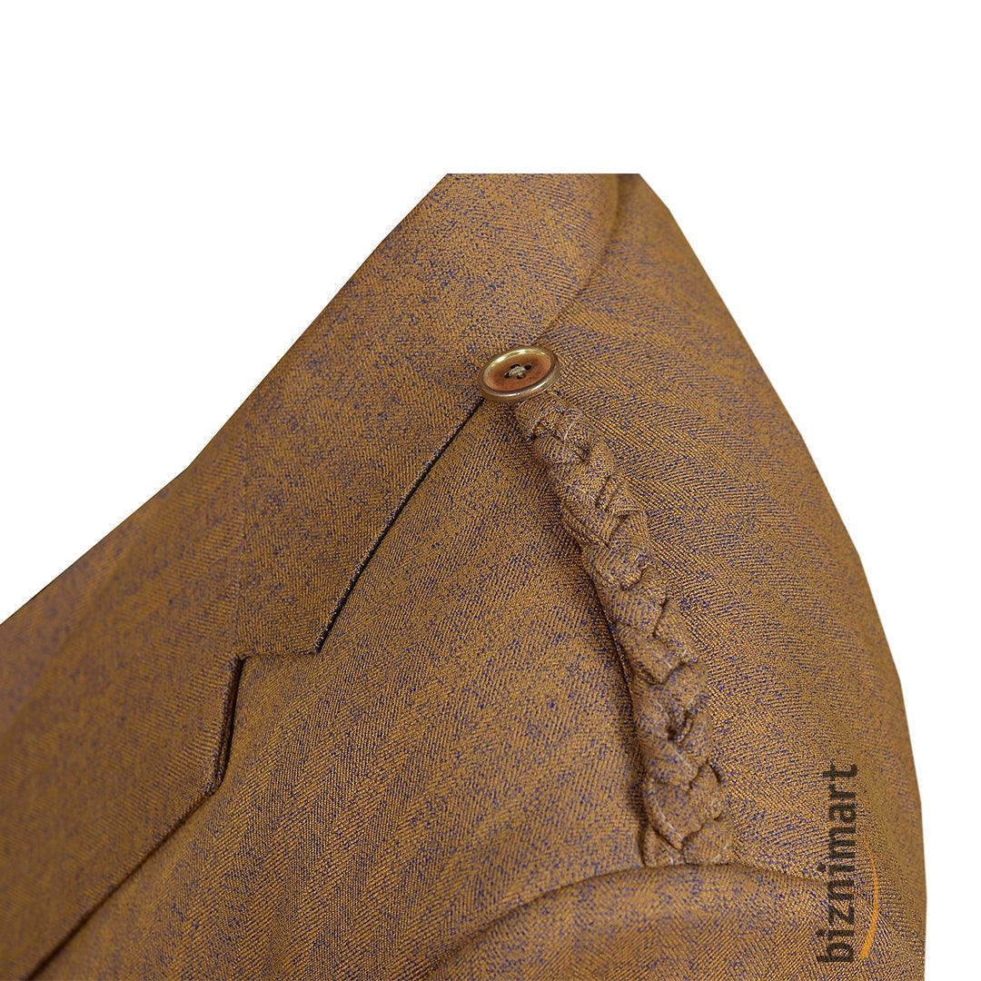 Argyll Jacket With Waistcoat/Vest Brown Serge Wool - biznimart