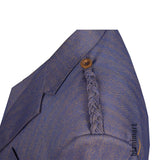 Argyll Jacket With Waistcoat/Vest Purple/Gold Serge Wool - biznimart