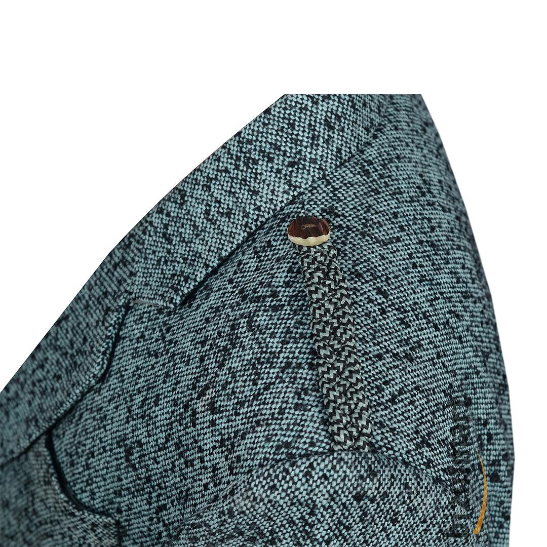 Pure Wool Black And Blue Argyll Jacket With Waistcoat/Vest - biznimart