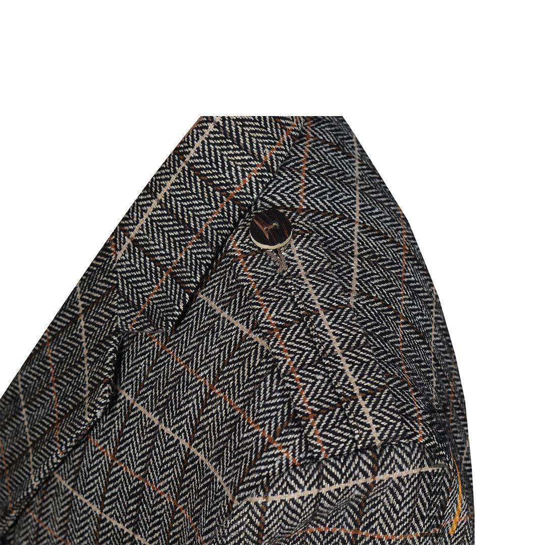 Tweed Wool Brown Argyll Jacket With Waistcoat/Vest - biznimart