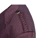 Maroon Pure Wool Tweed Argyll Jacket With Waistcoat/Vest - biznimart