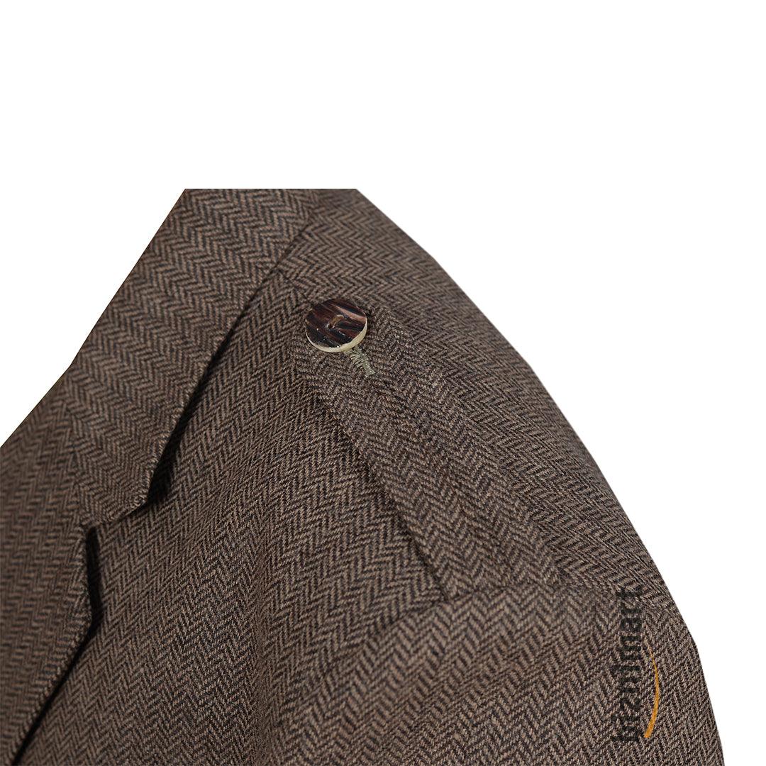 Brown Tweed Wool Argyll Jacket With Waistcoat/Vest - biznimart