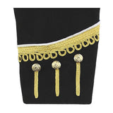 Black Pipe Band Doublet With Gold Trim Zip Front