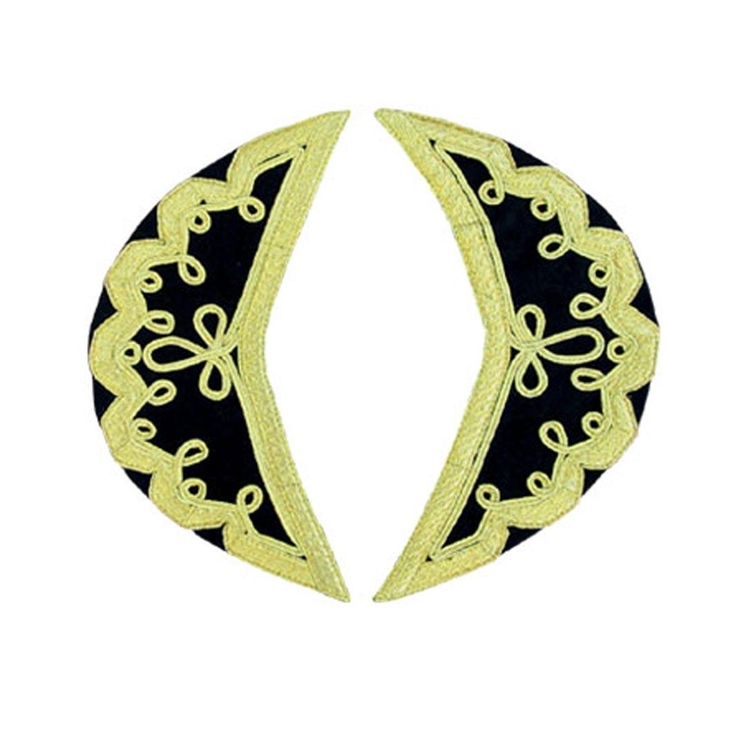 Black Pipe Band Doublet With Gold Trim Zip Front