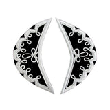 Black Pipe Band Doublet With Silver Buttons And Scrolling Silver Braid