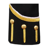 Black Pipe Band Doublet White Piping Gold Braid