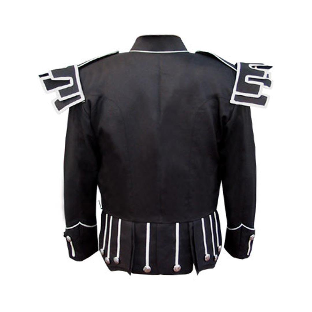 Black Scots Guards Style Doublet With Castellated Shoulder Shells