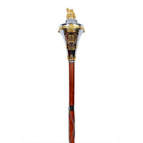 Custom Made Drum Major Mace Stave With Scrolls & Crown Top - biznimart