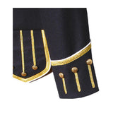 Dark Blue Pipe Band Doublet With Gold Braid Zip Front