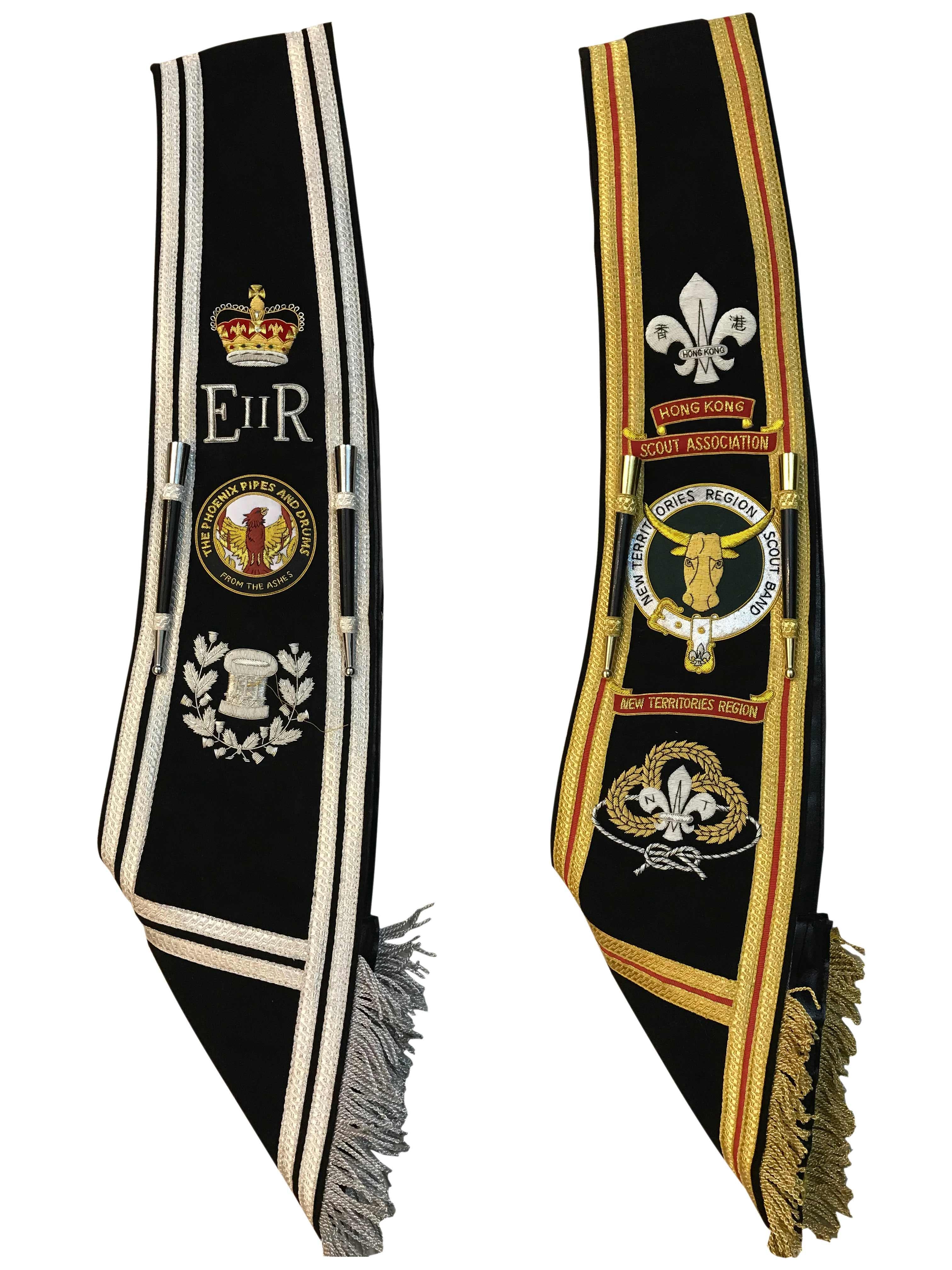 Drum Major Or Pipe Major Baldric / Sash Custom Made Hand Embroidered Blazer - biznimart