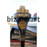 Custom Made Drum Major Mace Stave With Scrolls & Crown Top - biznimart