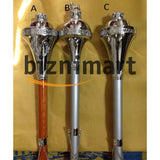Custom Made Drum Major Mace Stave With Scrolls & Crown Top - biznimart