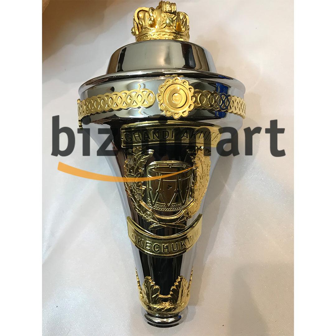 Custom Made Drum Major Mace Stave With Scrolls & Crown Top - biznimart