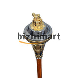 Custom Made Drum Major Mace Stave With Scrolls & Crown Top - biznimart