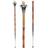 Drum Major Stave Chrome Flat Head With Gold Lion And Crown Top