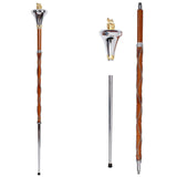 Drum Major Stave Chrome Flat Head Gold Lion & Crown Three Part