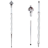 Drum Major Stave Chrome Plain Head Ball Top Three Part