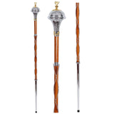Drum Major Stave Embossed Head with Gold Plated Irish Harp Top