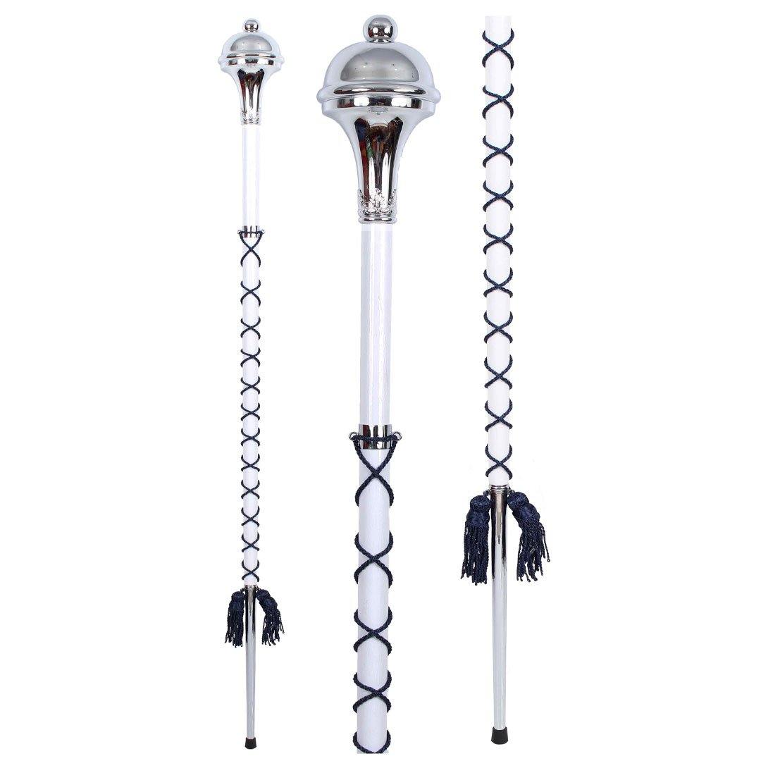 Drum Major Mace Stave White Beech Wood Shaft Ball Top