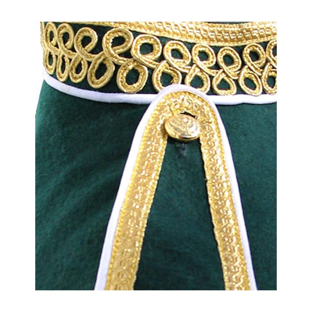 Green Pipe Band Doublet With Fancy Gold Trim