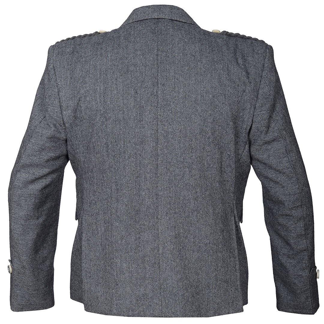 Grey Tweed Argyll Jacket And Vest Pure Wool - biznimart