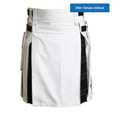 Hybrid Kilt White With Tartan