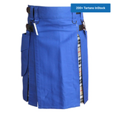 Hybrid Kilt Royal Blue With Tartan