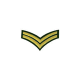 2 Stripe Chevrons Badge Gold Bullion On Green