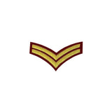 2 Stripe Chevrons Badge Gold Bullion On Red